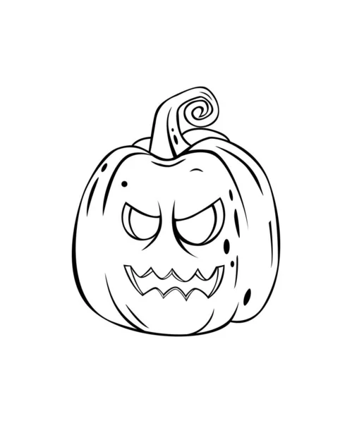 Vector Halloween Evil Pumpkin White Background Great Element Your Design — Stock Vector