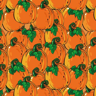 Turuncu kabaklı Cadılar Bayramı şablonu. Cadılar Bayramı tasarımın için harika bir unsur..