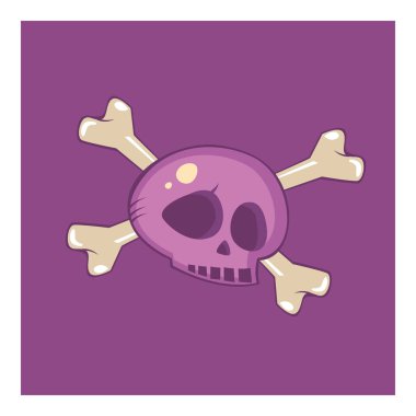 Menekşe beyazı arka planda kemikleri olan şirin bir menekşe iskeleti. Korku tasarımı için harika bir unsur..