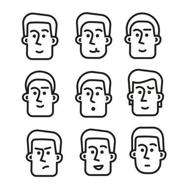 Özet basit adam simgelerle yüzleşir