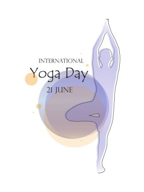 Vektör pankartı, intarnational yoga günü posteri..