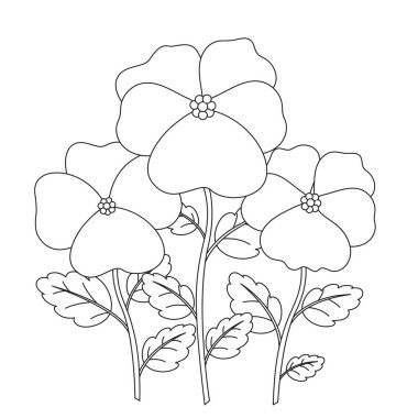 Grafik çizgili sanat çiçekleri. Özet olarak soyut çiçek unsurları. Boyama kitabı. Renk sayfası