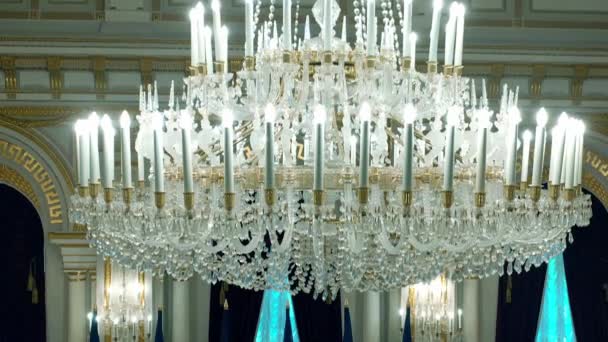 在基辅Mariinsky宫内部 基辅Mariinsky宫的白色大厅 乌克兰总统官邸 Mariinsky宫 — 图库视频影像