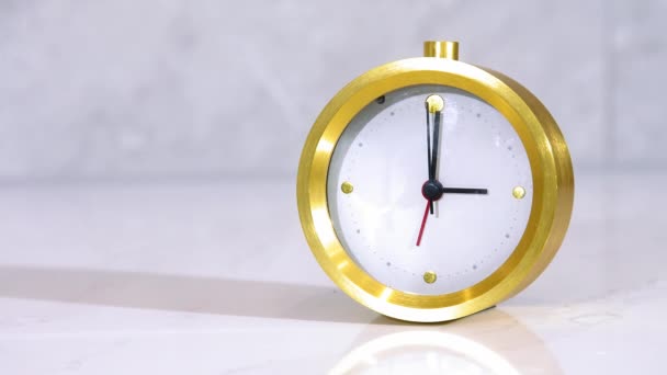 Horloge Sur Table Réveil Time Lapse — Video