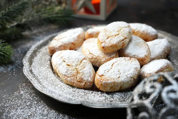 Ricciarelli Gluten Free Almond Cookies Italian Traditional Christmas Cookies New Stok Resim