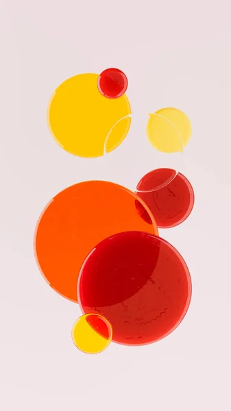Rendering Bunte Glaskomposition Kunst Langes Vertikales Banner Rote Gelbe Orange — Stockfoto