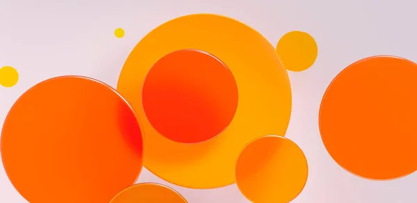 Oranžové Skleněné Matné Kruhy Znázorňující Ilustraci Tvůrčí Abstraktní Pozadí Geometrický — Stock fotografie