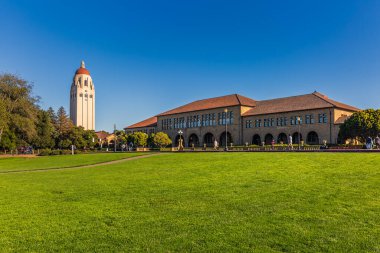 Campus buildings and hallways of the Stanford University, USA. Stanford, USA - September 11 2018. clipart