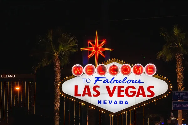 Üdvözlő Jel Las Vegasban Nevadában Amerikai Egyesült Államokban Las Vegas — Stock Fotó