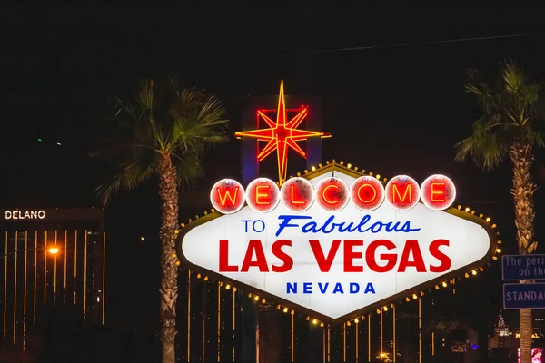 Señal Bienvenida Las Vegas Nevada Estados Unidos América Las Vegas —  Fotos de Stock