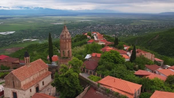 Signagi Georgiansk Stad Georgias Östligaste Region Kakheti Ett Viktigt Centrum — Stockvideo