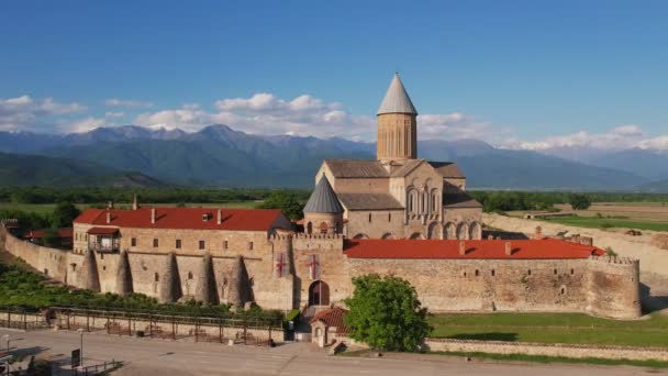 Luftaufnahme Des Alaverdi Klosters Kachetien Kacheti Ist Eine Region Osten — Stockvideo
