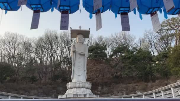 Świątynia Bongeunsa Wiosną Gangnam Seulu Korea Południowa — Wideo stockowe