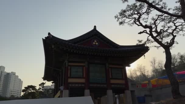 Güney Kore Seul Deki Gangnam Bahar Bongeunsa Tapınağı — Stok video