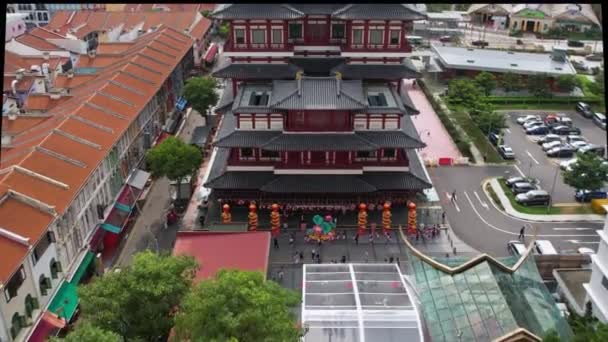 佛牙寺是位于新加坡唐人街4K区的一座佛寺 — 图库视频影像