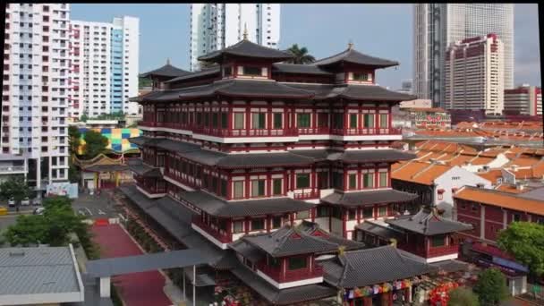 Buddha Tooth Relic Temple Templo Budista Situado Distrito Chinatown Singapur — Vídeos de Stock