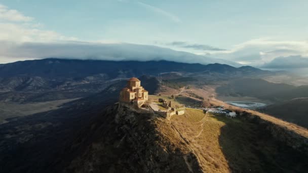 Jvari Klosteret Georgiansk Ortodokse Kloster Fra 500 Tallet Nærheten Mtskheta – stockvideo