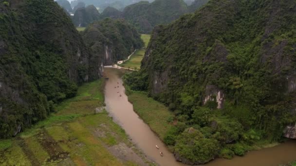 Nádherný Pohled Údolí Viset Mua Ninh Binh Vietnam — Stock video