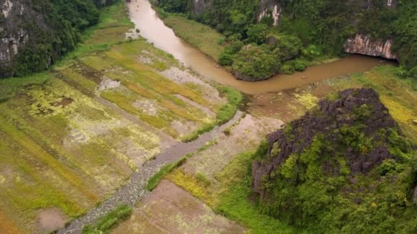 Видовищне Видовище Долини Хангуа Ніні Бін Єтнам — стокове відео