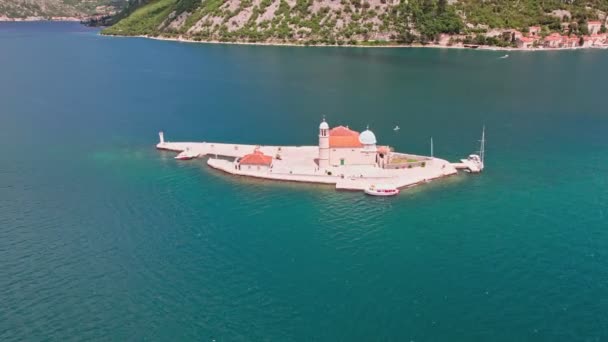 Saint George Island Church Our Lady Rocks Perast Montenegro Our — Stock Video
