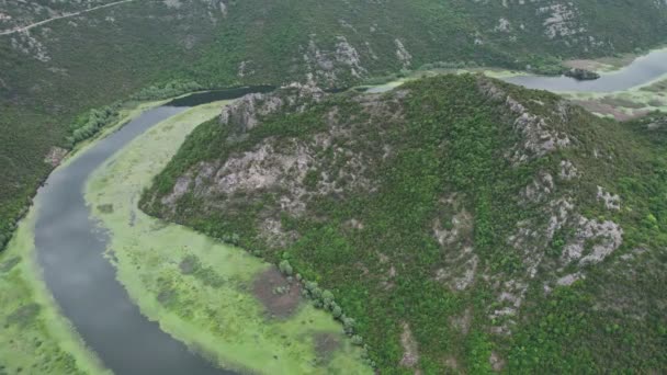 Letecký Záznam Zachycuje Ohromující Pohled Ohyb Řeky Tvaru Podkovy Pavlově — Stock video