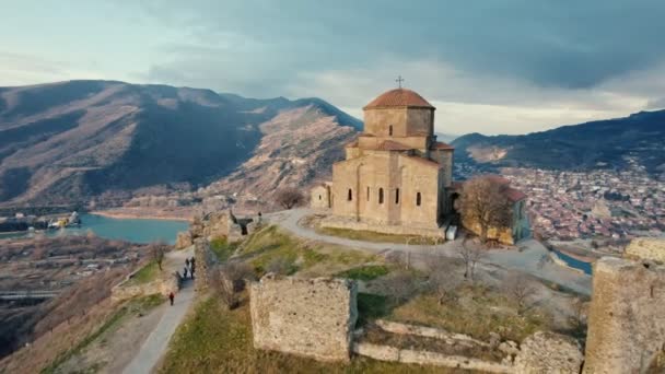 Mosteiro Jvari Mosteiro Ortodoxo Georgiano Século Perto Mtskheta Geórgia Jvari — Vídeo de Stock
