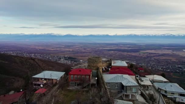 Luftaufnahme Der Stadt Sighnaghi Georgische Stadt Signagi Georgiens Östlichster Region — Stockvideo