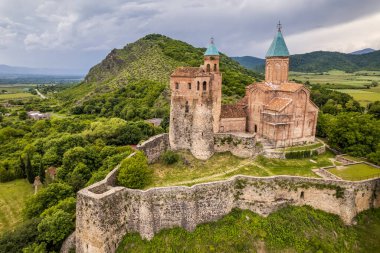 Aerial view of the Gremi castle and church. Kakheti, Georgia. clipart