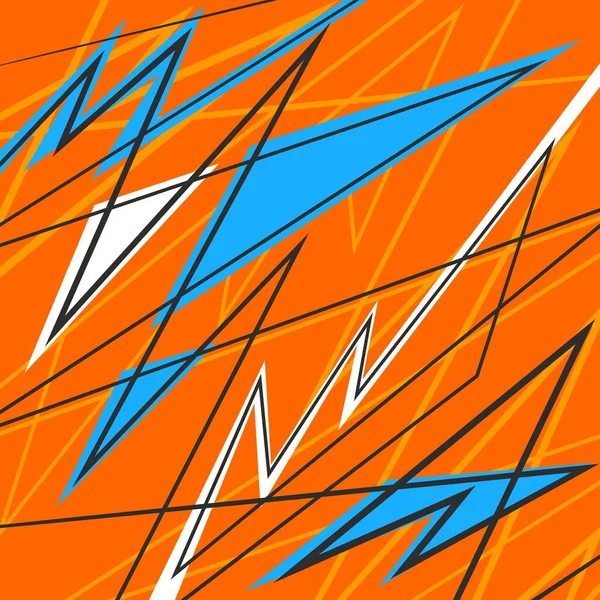 カラフルなランダムな三角形のパターンと不規則な線で抽象的な背景 — ストックベクタ