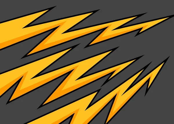 様々な雷のパターンを持つシンプルな背景 黄色の雷パターン — ストックベクタ
