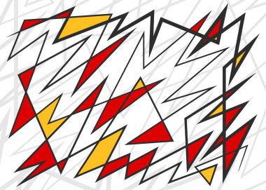 Renkli rastgele üçgen şablonu ve düzensiz satırı olan soyut arkaplan