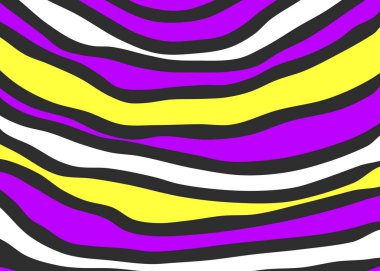 Renkli dalgalı ve kıvrımlı çizgi desenli soyut arkaplan