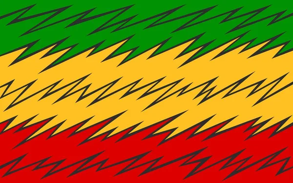 Abstrakter Hintergrund Mit Buntem Zickzack Muster Und Mit Jamaikanischem Farbthema — Stockvektor