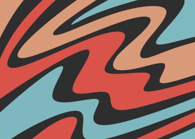 Renkli dalgalı çizgi desenli soyut arkaplan