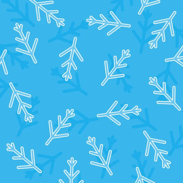Einfacher Blauer Hintergrund Mit Nahtlosem Wintermuster — Stockvektor