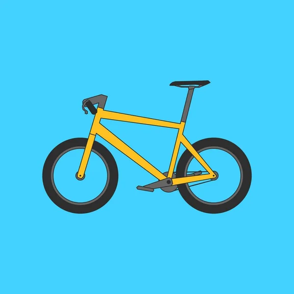 Eine Einfache Illustration Eines Fahrrads Mit Gelber Rahmenfarbe — Stockvektor