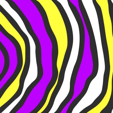 Renkli dalgalı ve kıvrımlı çizgi desenli soyut arkaplan