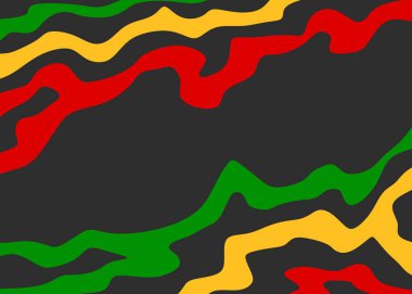 Renkli dalgalı çizgi desenli ve Jamaika renk temalı soyut arkaplan