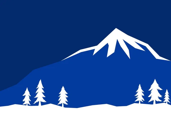 Simple Illustration Winter Scene Landscape — Stock Vector