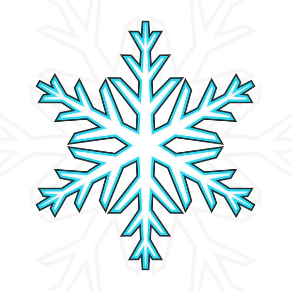 幾何学的なラインパターンを持つシンプルな雪の結晶ロゴ — ストックベクタ