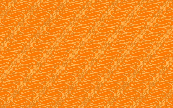 Ilustracja Słynnego Batika Indonezji Znany Jako Batik Parang Pomarańczowym Motywem — Wektor stockowy