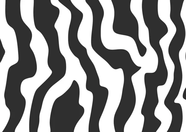 Abstrakt Bakgrund Med Vågiga Linjer Mönster Sömlös Zebra Hudmönster — Stock vektor