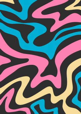 Renkli dalgalı çizgi desenli soyut arkaplan