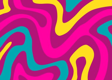 Renkli dalgalı çizgi desenli soyut arkaplan