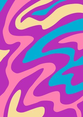 Renkli dalgalı çizgi desenli soyut arkaplan