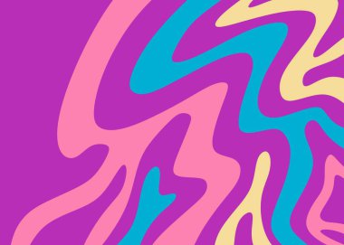 Renkli dalgalı çizgi desenli soyut arkaplan