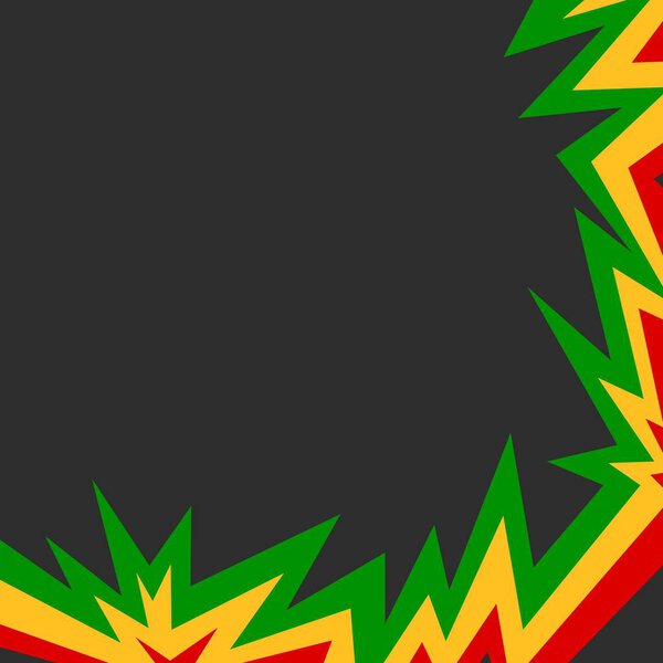 Abstract background with colorful zigzag line pattern and with some copy space area. Jamaican color theme