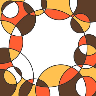 Renkli üst üste binen daireler deseni ve bazı kopyalama alanı olan soyut arkaplan