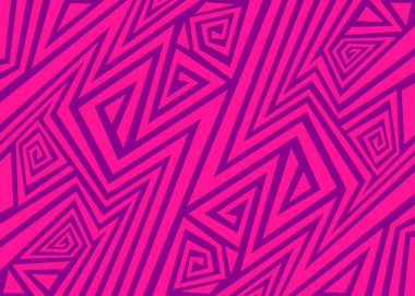 Soyut geometrik ve kıvrımlı çizgileri olan minimalist bir arka plan. Basit Aztek süsü