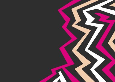 Renkli geometrik ve zigzag çizgileri desenli soyut arkaplan ve bazı kopyalama alanı